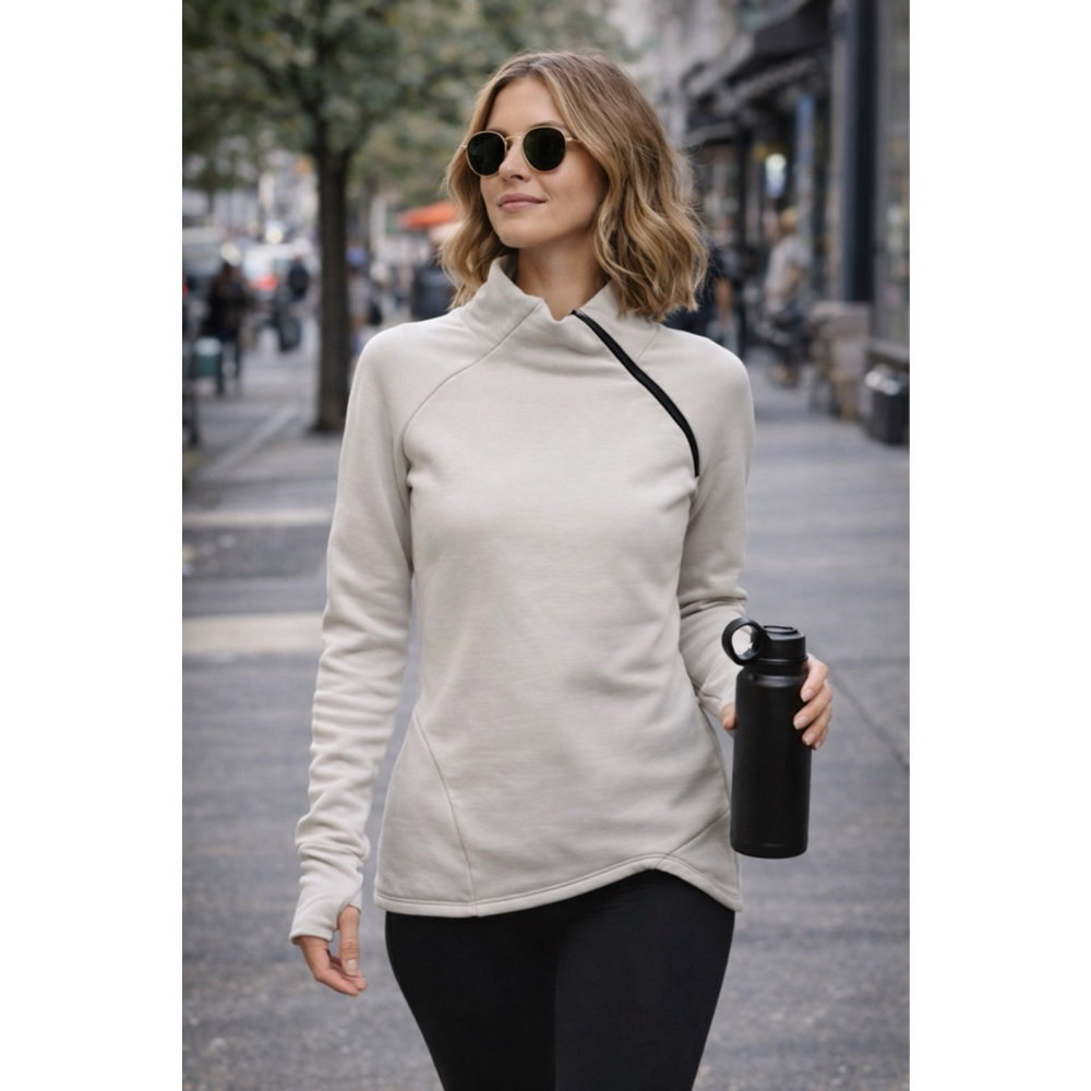 Women's MARCELLA Gray XS Sweatshirt with Black Zipper